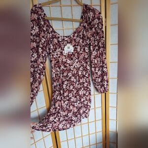 Altar'd State Burgundy Floral Dress